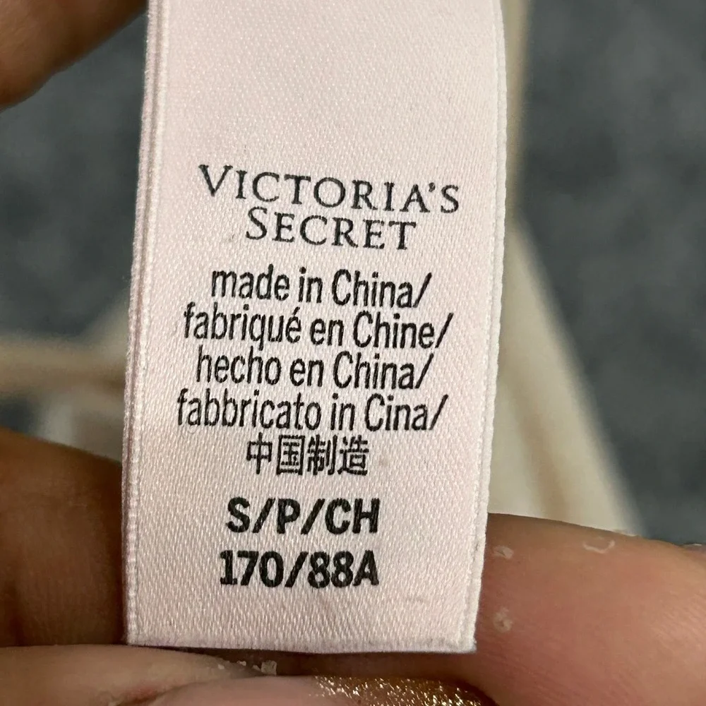 Victoria's Secret Slip Dress Womens Size S Beige Shimmer Mesh Strappy Chemise